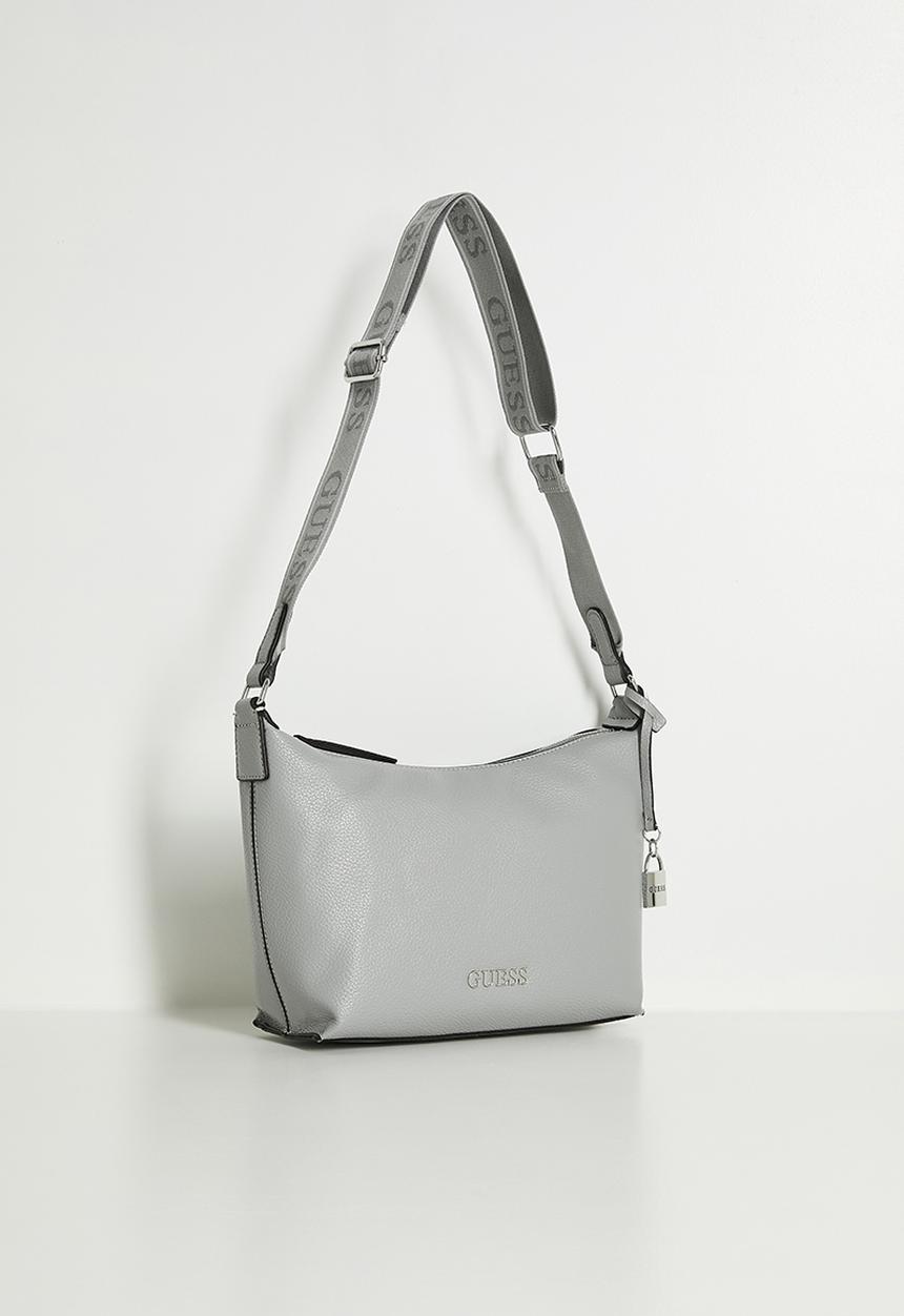 Guess Maleena Converible Top Zip Bag In Dove Grey