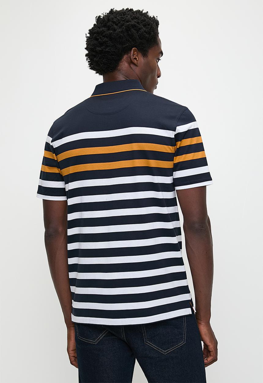 Pringle Mens Victor Mercerized Golfer In Navy