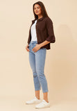 Stella Morgan 3/4 Sleeve With Frill Combin In Chocolate