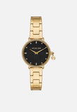 Micheal Kors Womens Pyper 2 Hand Stainless Steel Watch In Gold/Black Dial