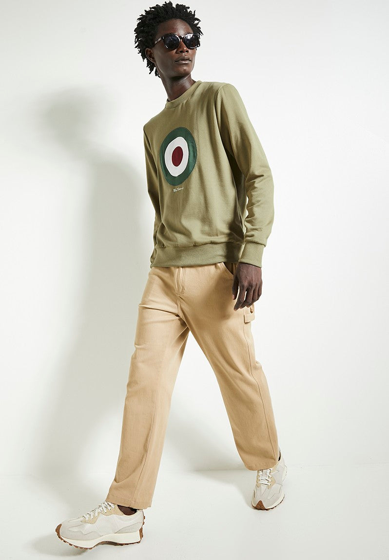 Ben Sherman  Mens Target Crew Sweater Olive