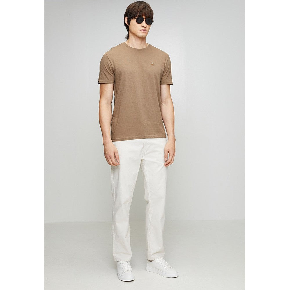 Polo Mens Essential Crew Neck Short Sleeves T-Shirt In Taupe