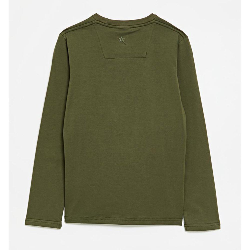 Soviet Boys Kobi Long Sleeves Crew Neck T-Shirts In Olive