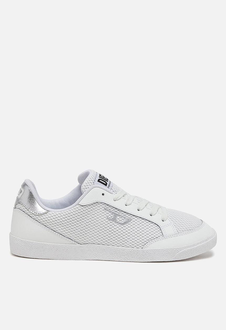 Diesel Womens S D Leo Low Sneakers In White/Silver