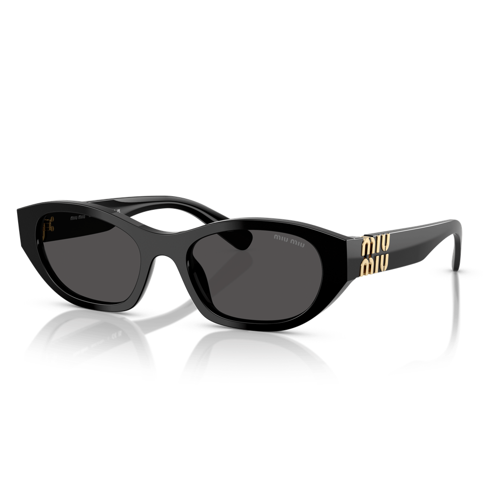 Miu Miu Petite Oval Womens Sunglasses In Black