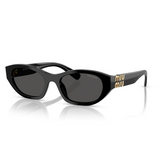 Miu Miu Petite Oval Womens Sunglasses In Black