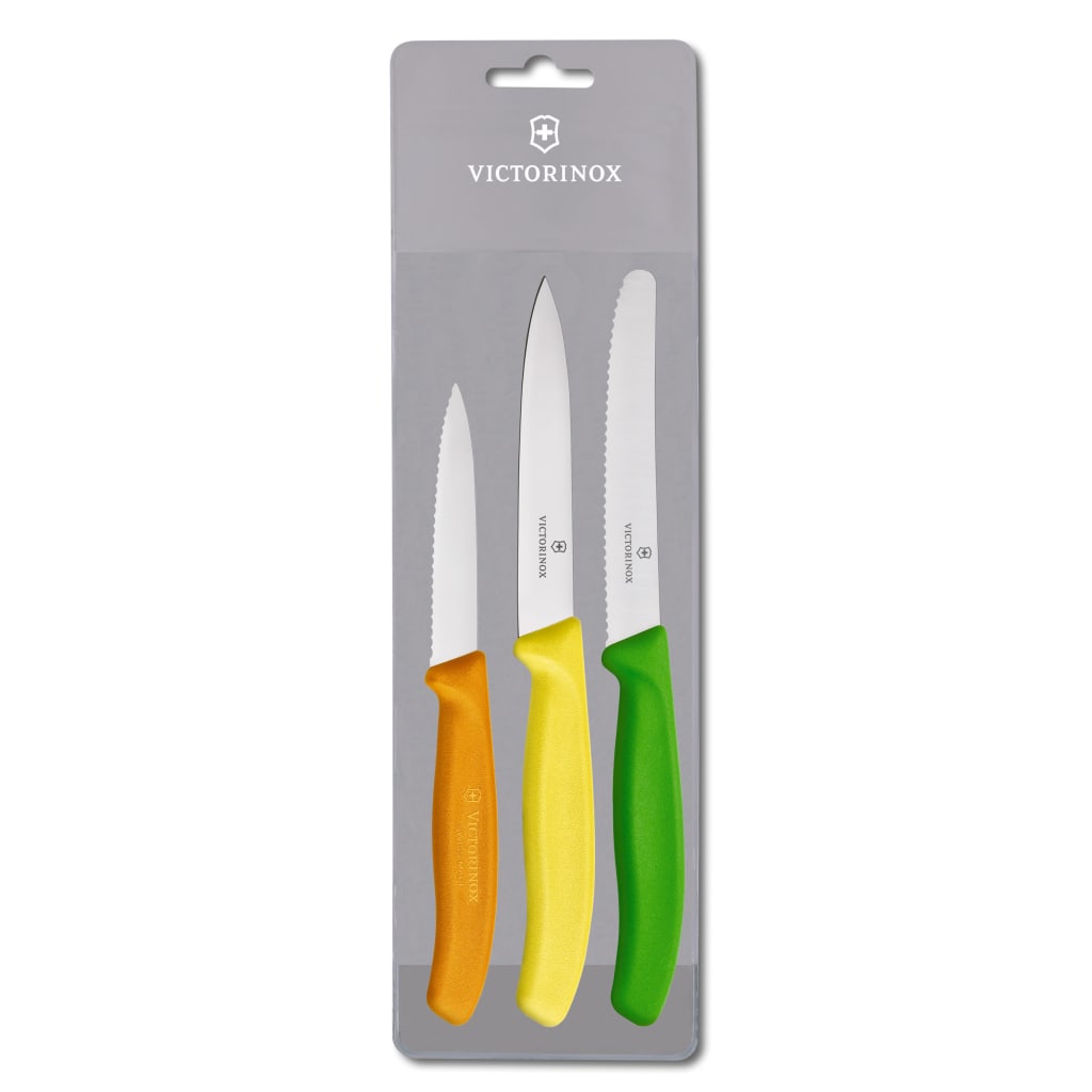 Victorinox Classic 3Pc Prism Paring Set  Assorted (Green/Yellow/Orange)