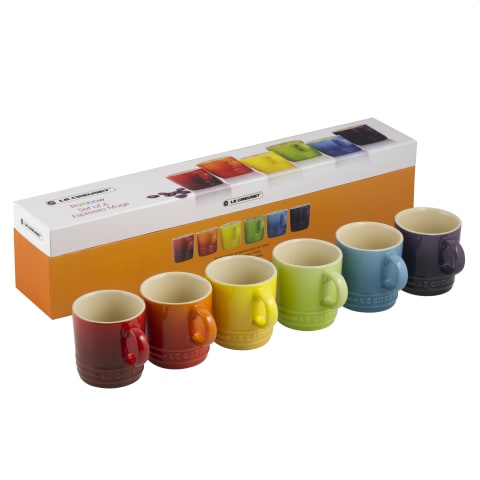Le Creuset Rainbow Set Of 6 Espresso Mug Rainbow