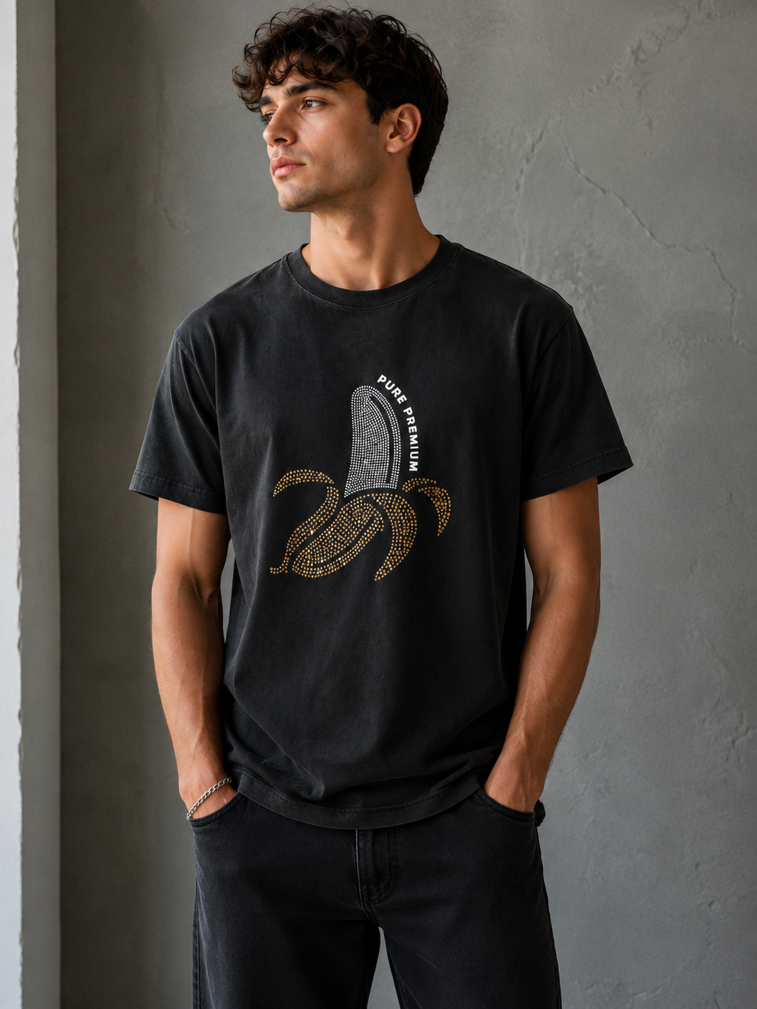 Pure Premium Johnny Short Sleeve Tee In Black