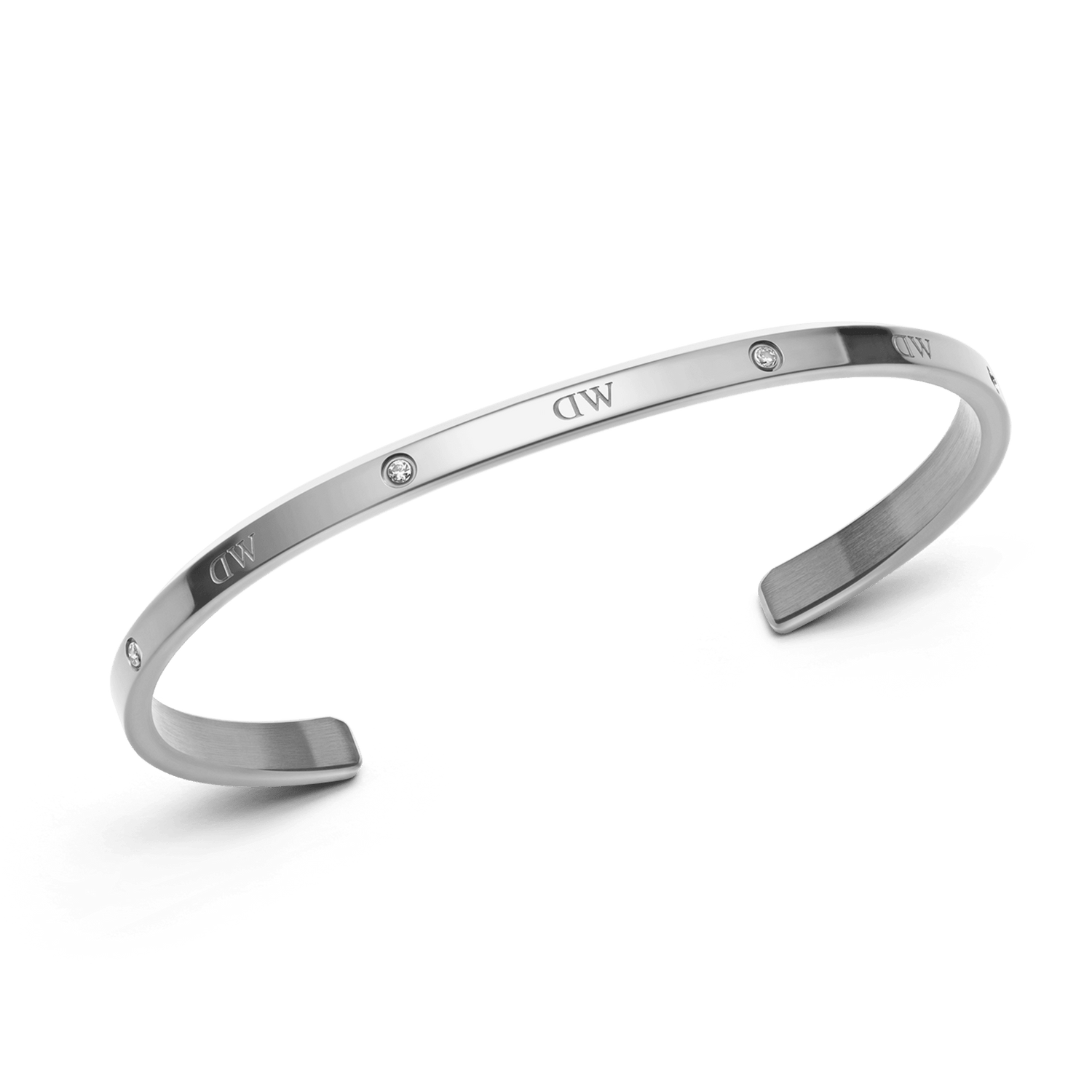 Daniel Wellington Womens Large Classic Lumine Cuff Bracelet In Silver