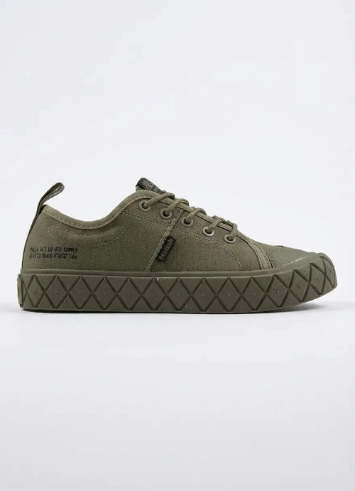 Palladium Boys Ace Lo Supply Shoes In Olive