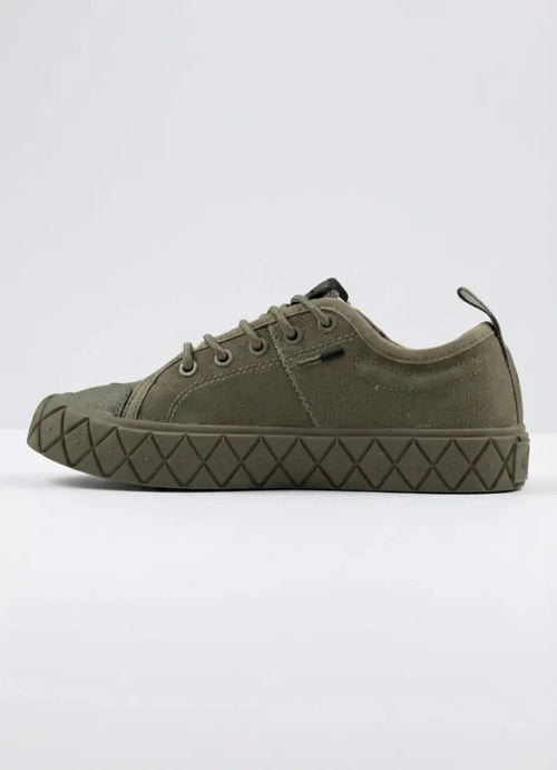 Palladium Boys Ace Lo Supply Shoes In Olive
