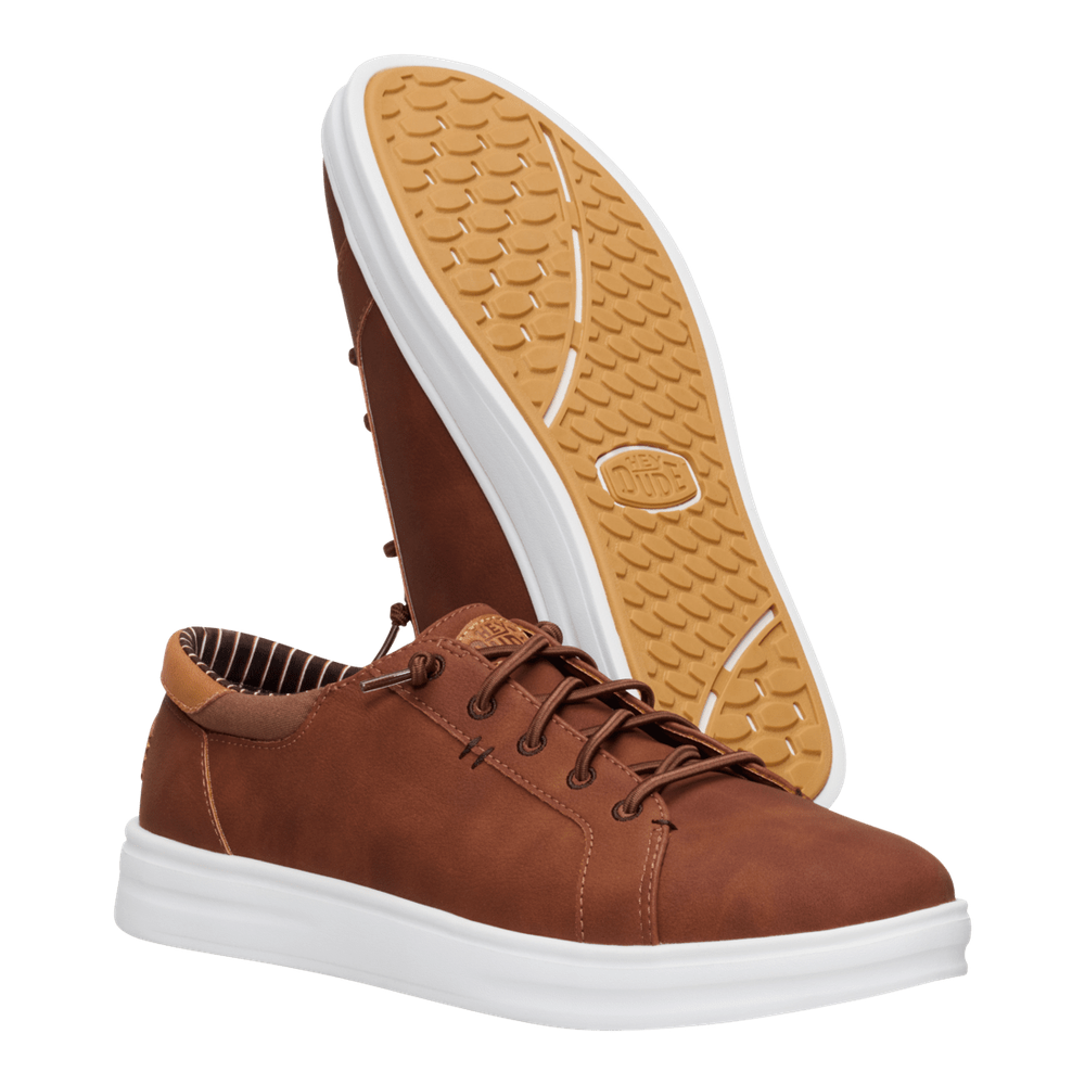 Hey Dude Paul Pro Classic Snakers In Cognac/White