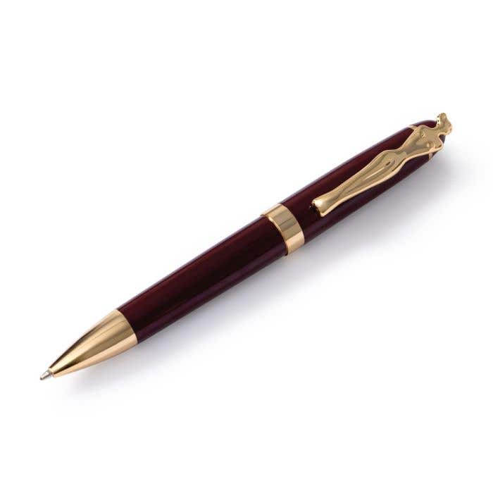 Carrol Boyes Ballpoint Pen Woman In Gold/Burgandy