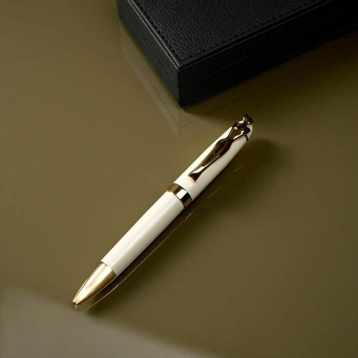 Carrol Boyes Ballpoint Pen Woman In Gold/Cream