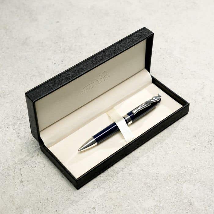 Carrol Boyes Ballpoint Pen Woman In Silver/Navy