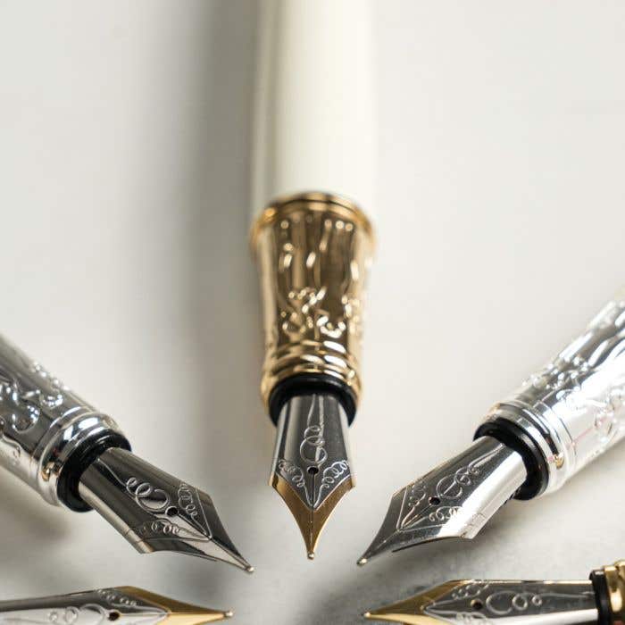 Carrol Boyes Fountain Pen Woman In Gold/Cream