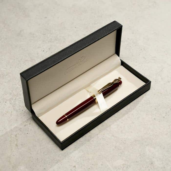 Carrol Boyes Rollerball Pen Woman In Gold/Burgandy