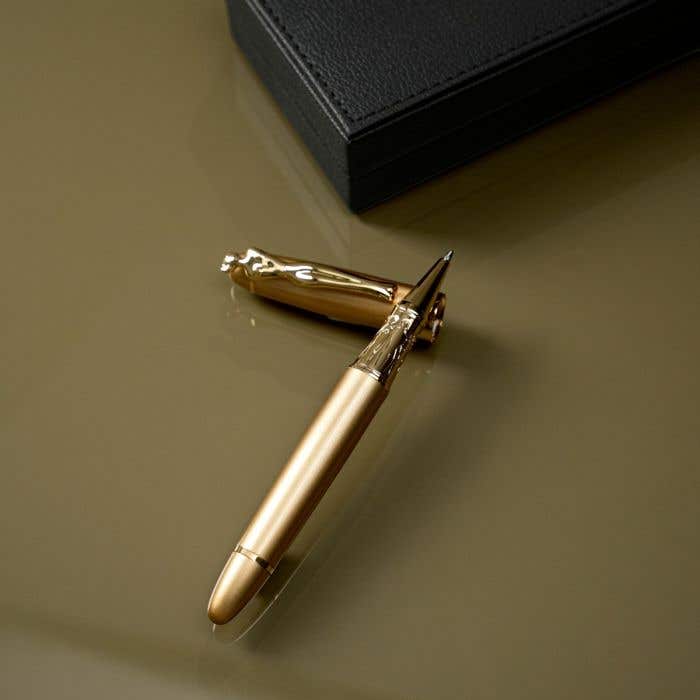 Carrol Boyes Rollerball Pen Woman In Gold/Gold