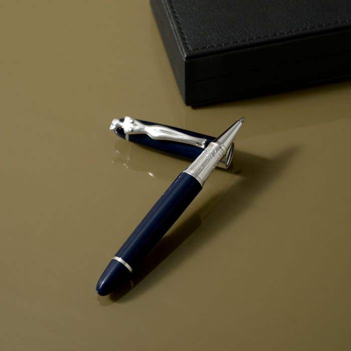 Carrol Boyes Rollerball Pen Woman In Silver/Navy