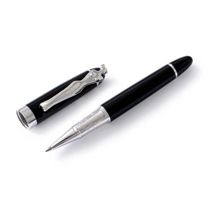 Carrol Boyes Rollerball Pen Woman In Silver/Black