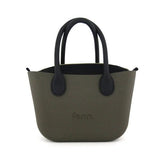 Fenn Black Plain Canvas Tote Bag In Watercress