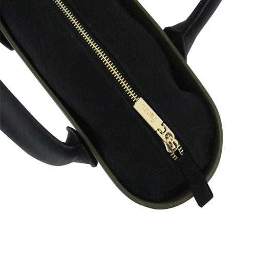 Fenn Black Plain Canvas Tote Bag In Watercress