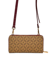 Polo Womens Madison Phone Sling In Burgundy And Tan