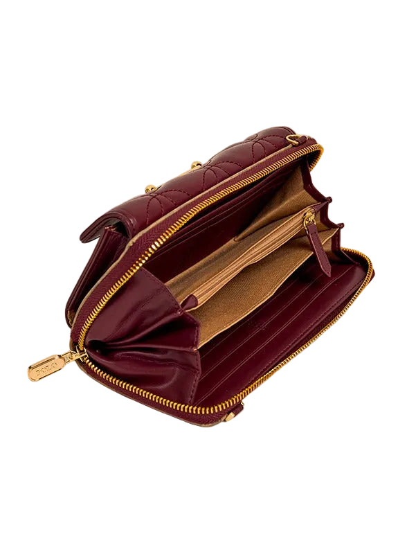 Polo Womens Madison Phone Sling In Burgundy And Tan