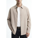 Antioch Mens Long Sleeve Stripe Shirt In Mink