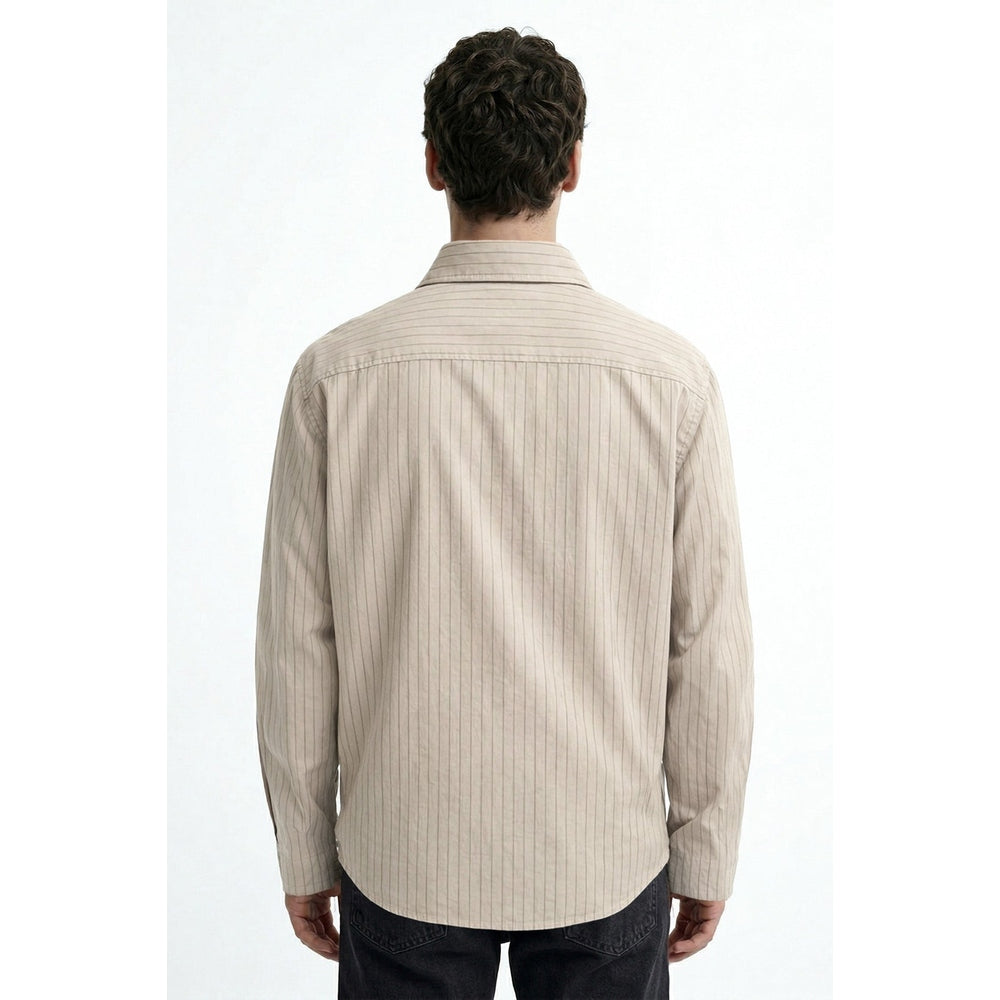Antioch Mens Long Sleeve Stripe Shirt In Mink