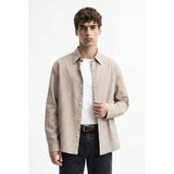 Antioch Mens Long Sleeve Stripe Shirt In Mink