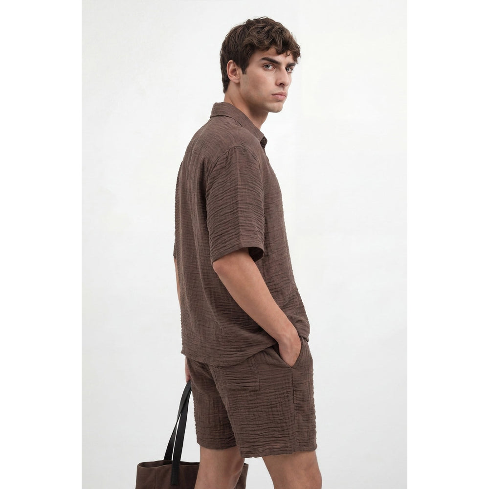 Antioch Mens Short Sleeve Shirt In Brown