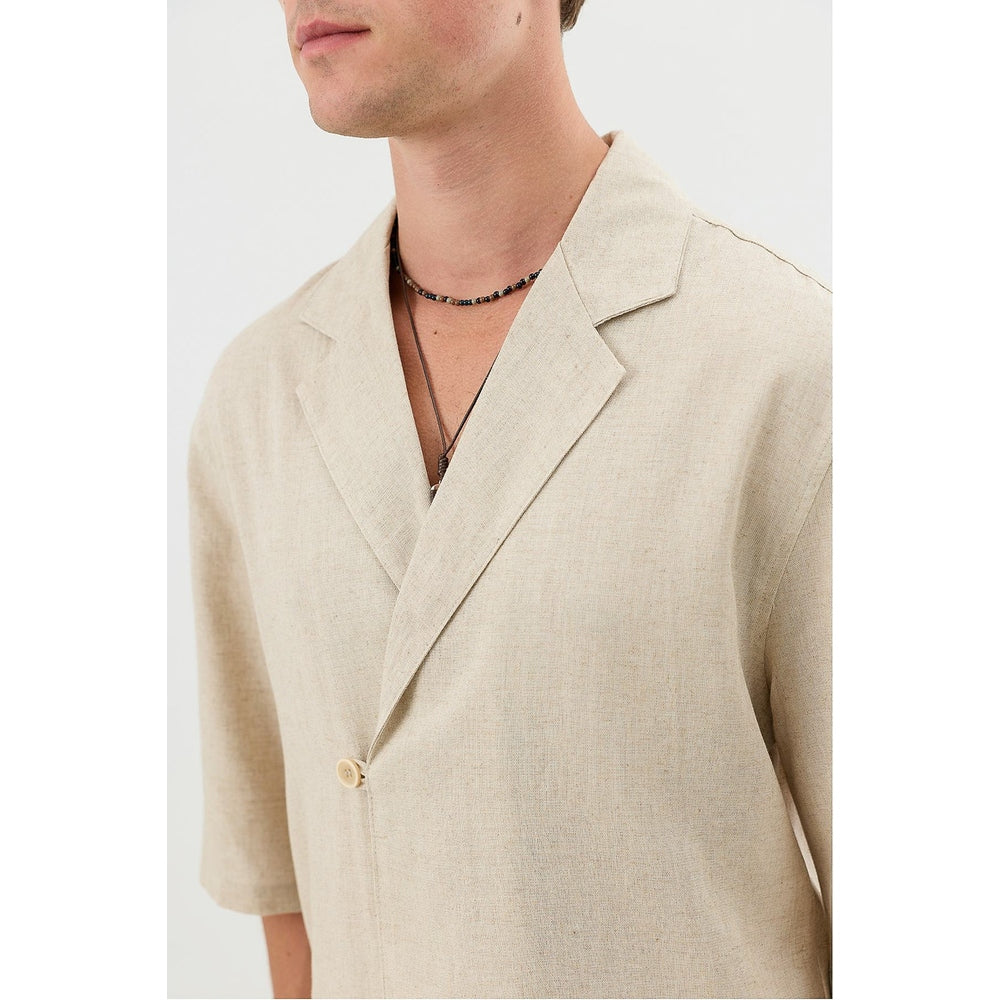 Antioch Mens Linen Shirt In Natural
