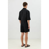 Antioch Mens Linen Shirt In Black