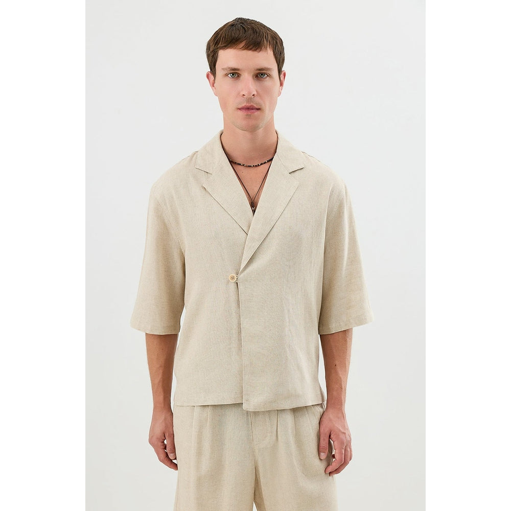 Antioch Mens Linen Shirt In Natural