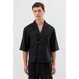Antioch Mens Linen Shirt In Black