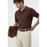 Antioch Mens Knitwear Golfer In Brown