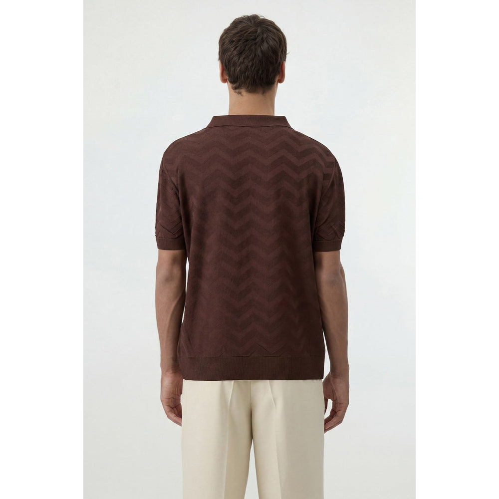 Antioch Mens Knitwear Golfer In Brown