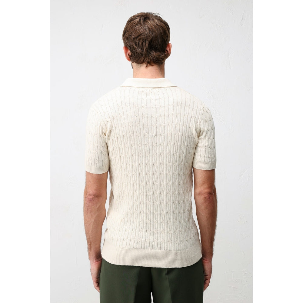 Antioch Mens Knitwear Golfer In Natural