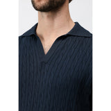 Antioch Mens Knitwear Golfer In Navy Blue