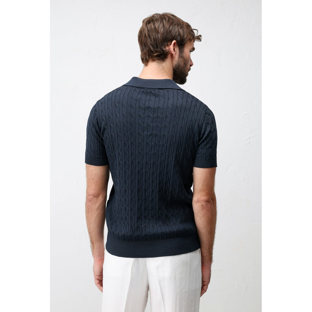 Antioch Mens Knitwear Golfer In Navy Blue