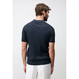 Antioch Mens Knitwear Golfer In Navy Blue