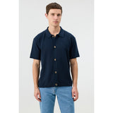 Antioch Mens Protai Knit Golfer In Navy Blue
