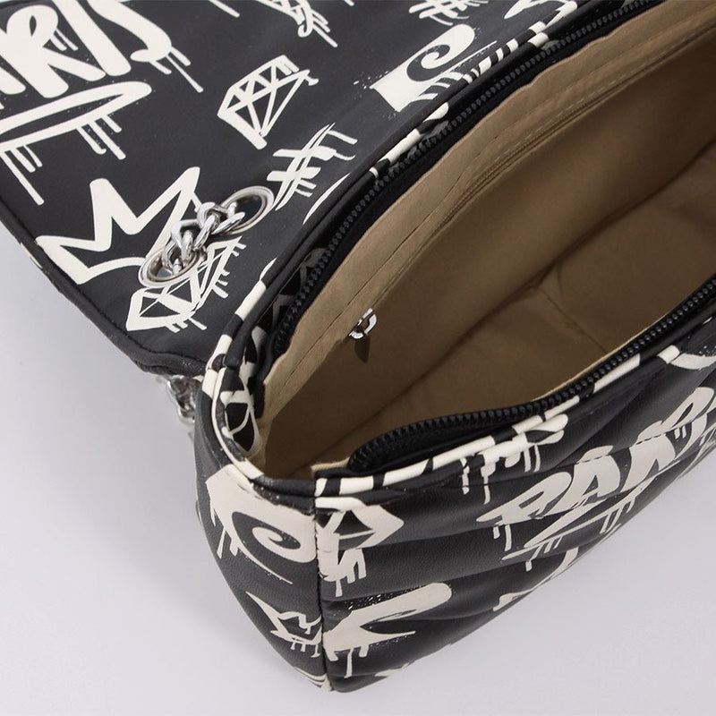 Pierre Cardin Cassidy Chain Bag  Black And White