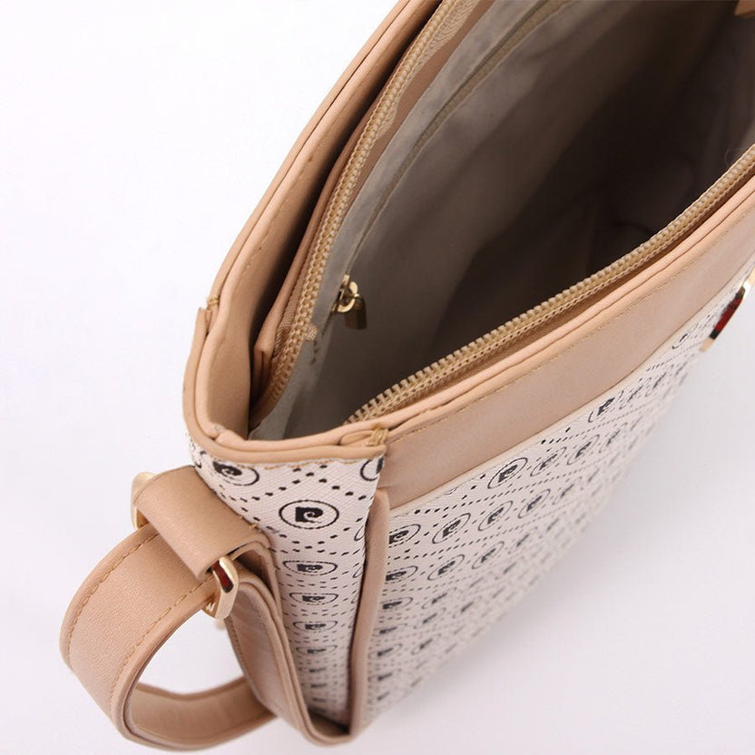Pierre Cardin Karina Crossbody Bag In Beige & White