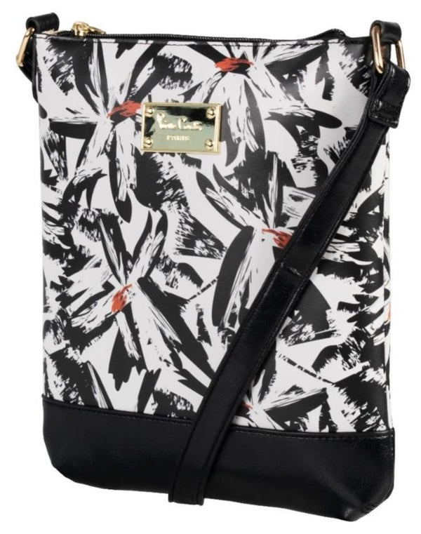 Pierre Cardin Kelly Floral Crossbody Bag In Grey and Black
