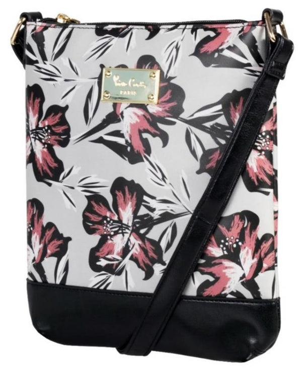 Pierre Cardin Kelly Floral Crossbody Bag In Grey and Brown