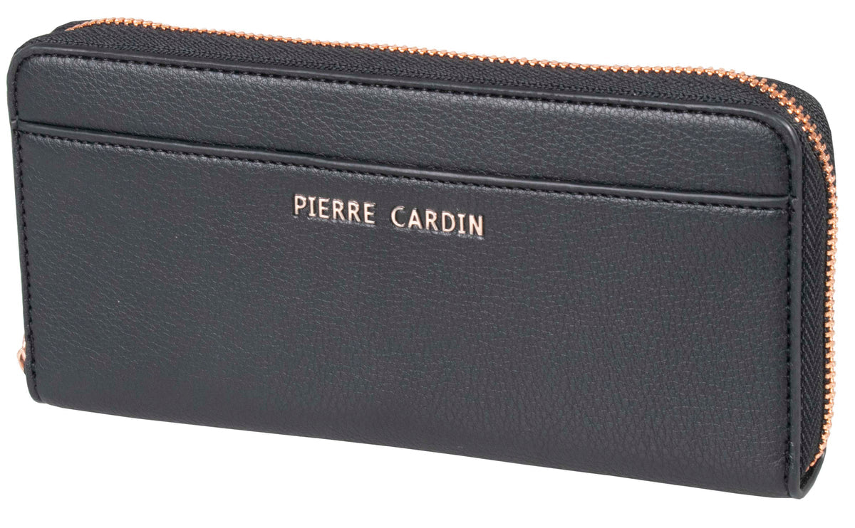 Pierre Cardin Zip Around Purse In Black