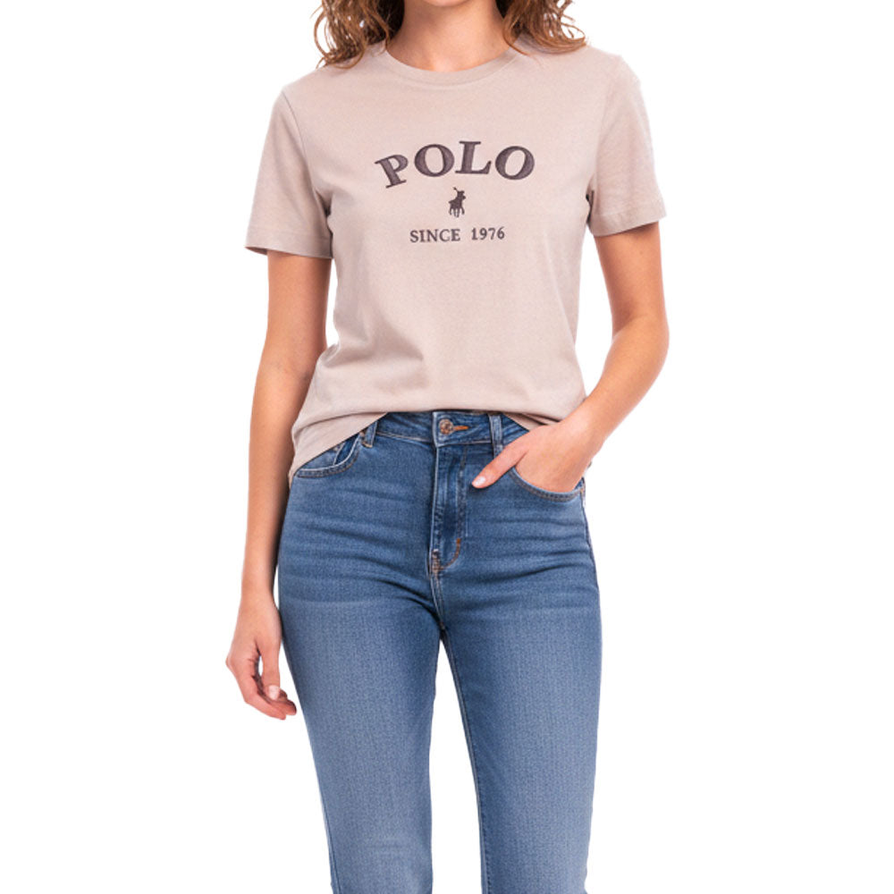 Polo Womens Charli Embroidered T-Shirt In Marshmallow